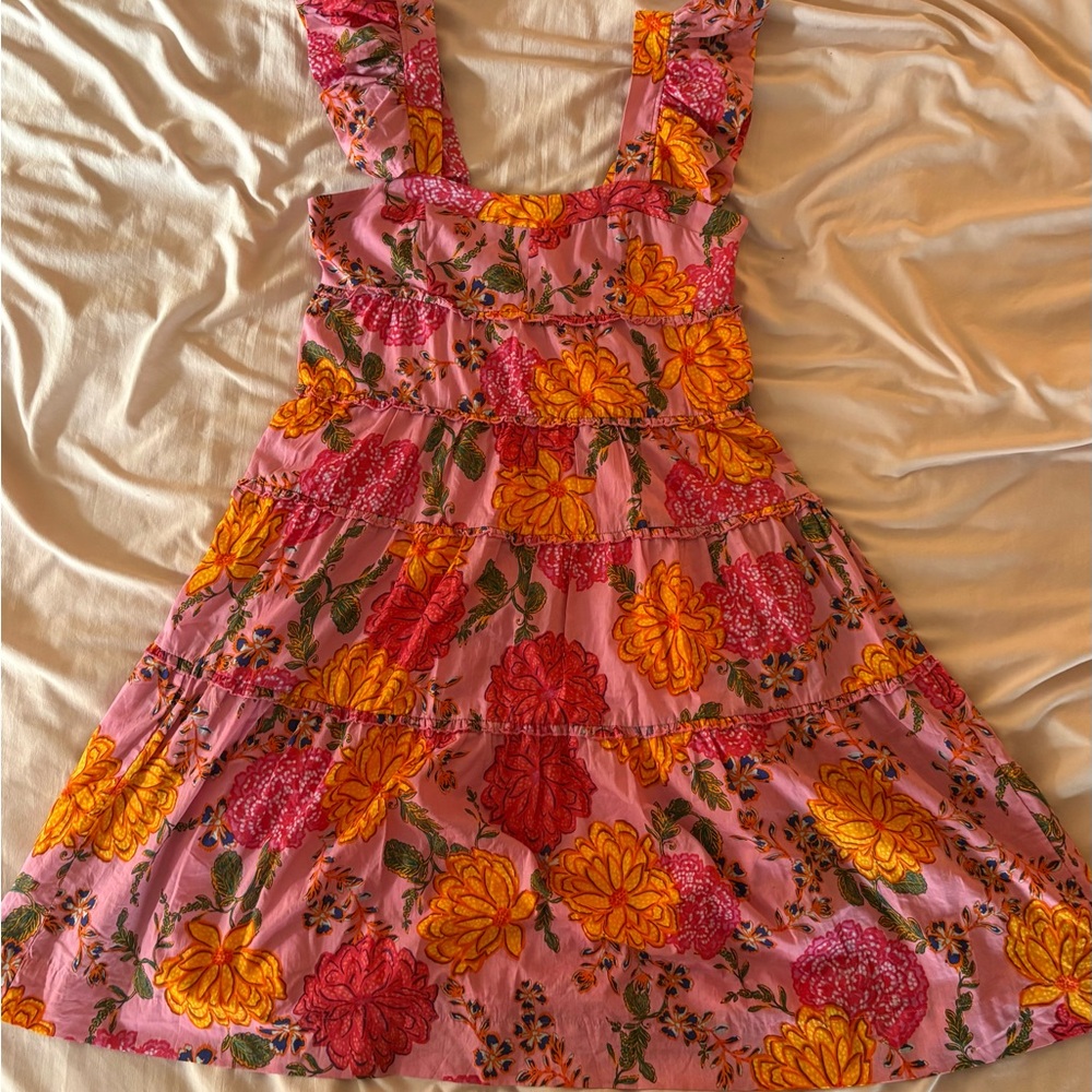 Floral Pink and Orange Dress